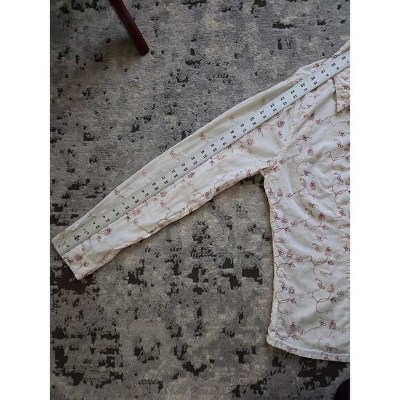 Horny Toad Organic Cotton Embroidered Button Down Large Boho Cottagecore Paisley - Picture 8 of 14